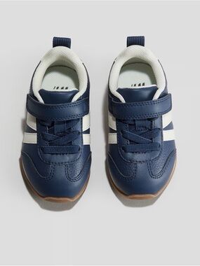 Toddler Boy H&M Navy and Cream Kids Sneaker with Velcro Strap